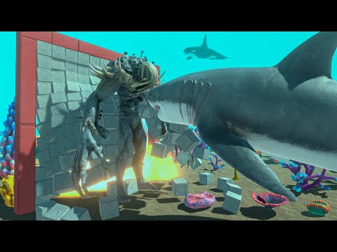 🔥GREAT WHILE SHARK KILLS WITH ONE SHOT ALL UNITS - Animal Revolt Battle Simulator