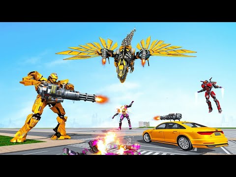 Flying Taxi Robot Car Games _ Dino robot game _ android gameplay