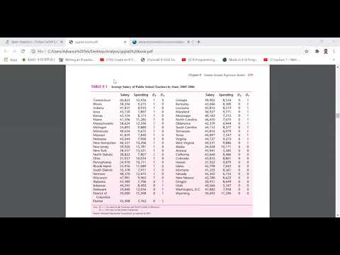 Numerical Example on Dummy Variable Regression Model in RStudio.