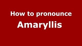 How to pronounce Amaryllis 