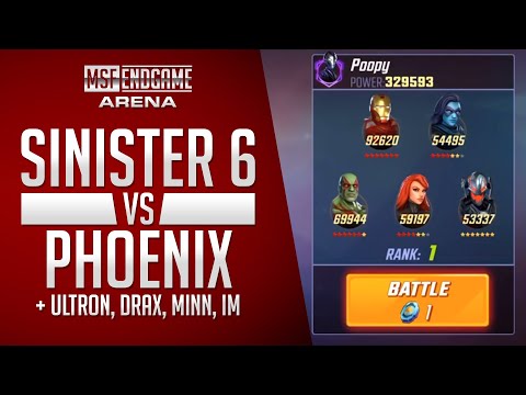 Sinister 6 Destroys 329k Phoenix/Ultron top arena team - Marvel Strike Force
