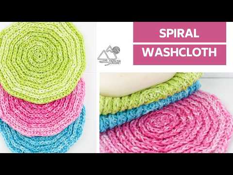 Easy & Fast Crochet Washcloth with a Spiral Design + Free Pattern - Seeing Spirals Wash Cloth