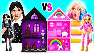 We Build Amazing Doll House | Wednesday vs Enid Challenge by BaRaFun Challenge
