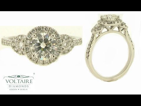 ER 2180 - Three Stone Scallop Halo