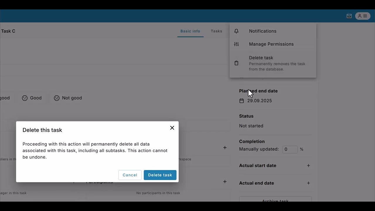 How to Permanently Delete a Task