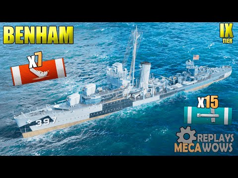 BattleShip Benham Solo Warrior 7 Ships Destroyed | World of Warships
