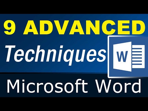 9 little known Advanced Techniques of Microsoft Word Video