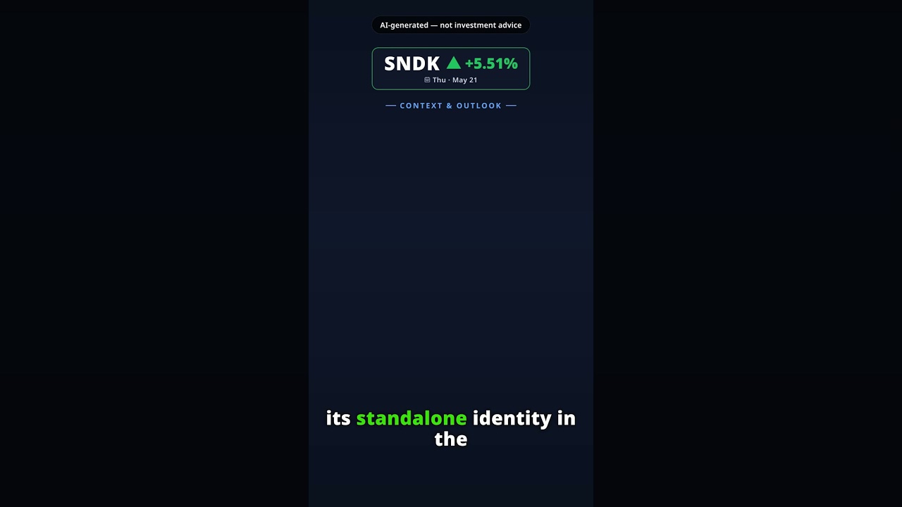 Why Is Sandisk Stock Jumping Today? SNDK +5.51% (May 21) — Memory Sector Momentum