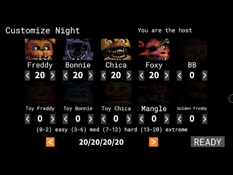 Roblox FNAF: Coop - FNAF 2 Custom Night Challenge - 20/20/20/20