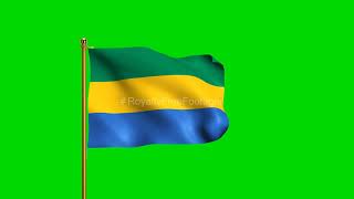 Gabon National Flag | World Countries Flag Series | Green Screen Flag | Royalty Free Footages