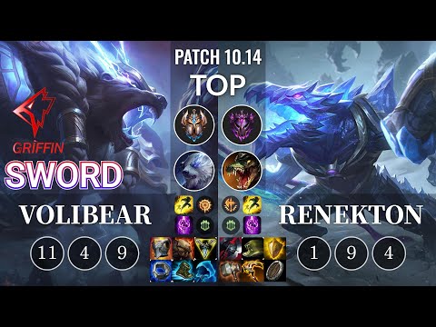 GRF Sword Volibear vs Renekton Top - KR Patch 10.14