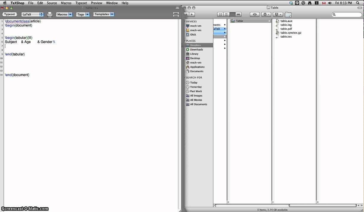 LaTeX Tutorial 5: table environment