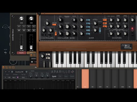 Audio Unit Mixer - AUM Midi Mixer - KB1 - Moog model D - Aparillo - Harmonic C - improvisations iOS