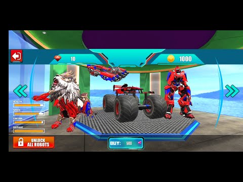 Multiple Transformations Space Robot Transport Games - Lion Robot Car Game