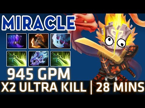 Dota 2 7.07 Miracle Juggernaut - 945 GPM | 2 Ultra Kills | 28 Mins