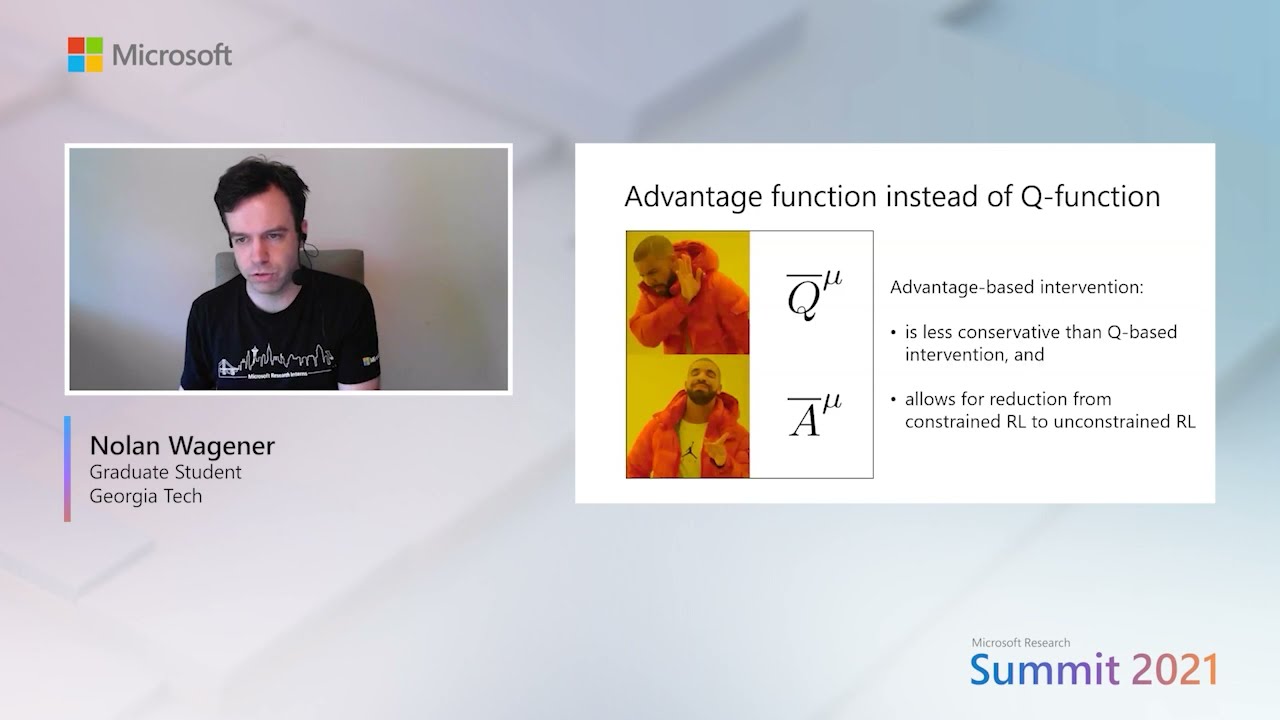 Research talk: Safe reinforcement learning using advantage-based intervention