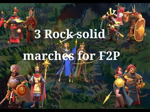 Rise of Kingdoms, 3 solid marches using Epic commanders and Aethelflaed. Good for Beginner and F2P