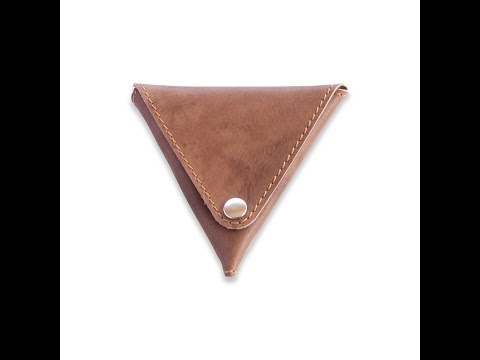 Nishka: Origami Inspired Tan Coin Pouch Case Wallet - Parampada.com