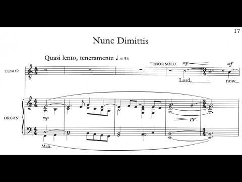 Herbert Howells - Nunc dimittis (Chichester Service) (score video)