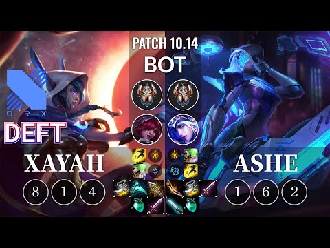 DRX Deft Xayah vs Ashe Bot - KR Patch 10.14