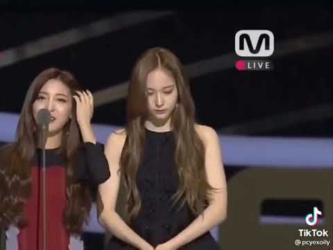 Taekook talking about f(x) krystal who was on stage