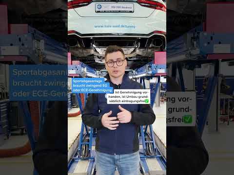 Habt ihr einen Sportauspuff?🚗💨🔊 Das hilft euch, ihn zuzulassen!✅👌 #fahrzeug #abe #tuning #ece