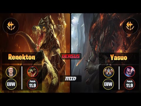 MagiFelix RENEKTON (Mid) [Conqueror] VS YASUO - Challenger EUW Patch 11.9