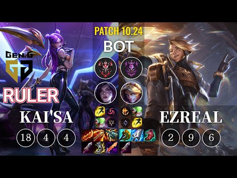 GEN Ruler Kai'Sa vs Ezreal Bot - KR Patch 10.24