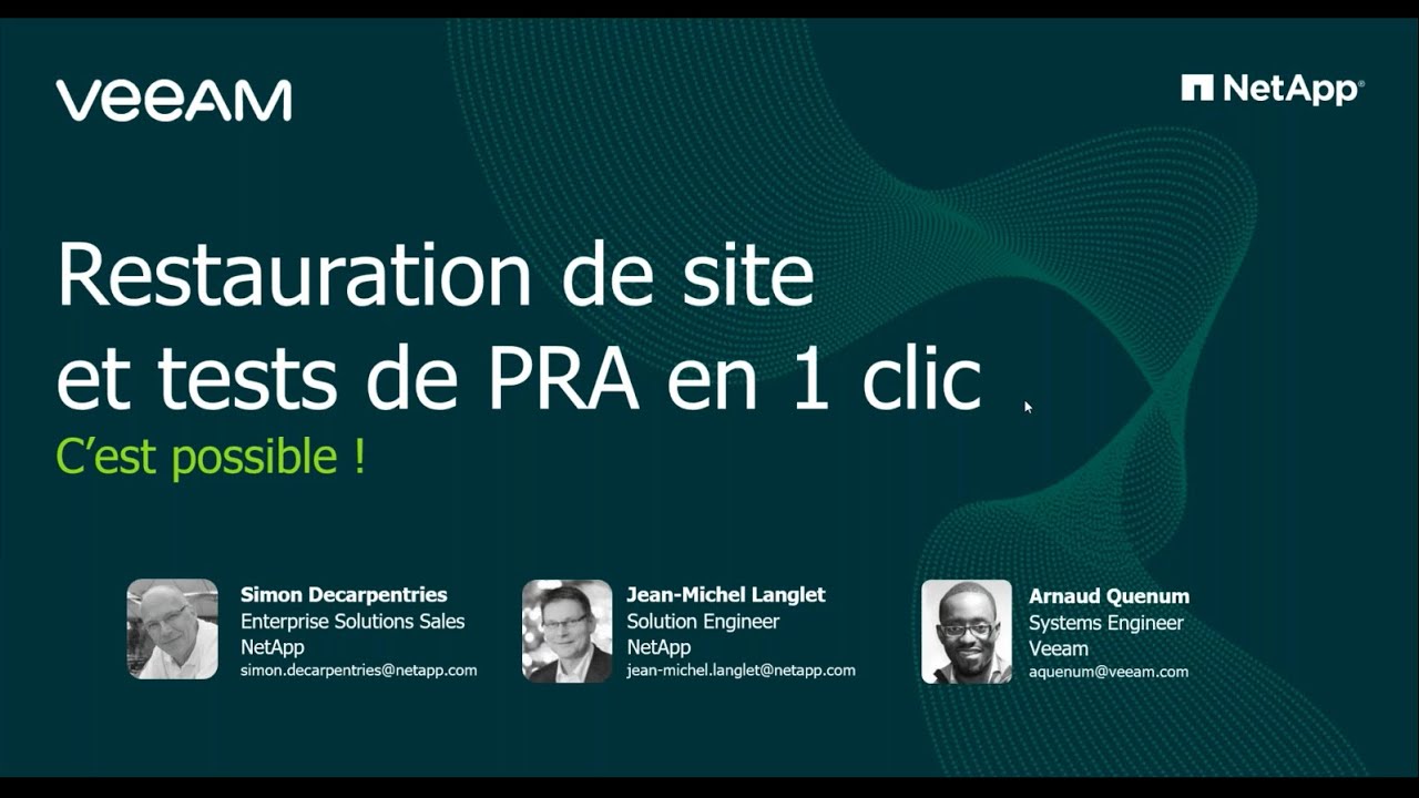 Restauration de site et tests DR en 1 clic : c’est possible ! video