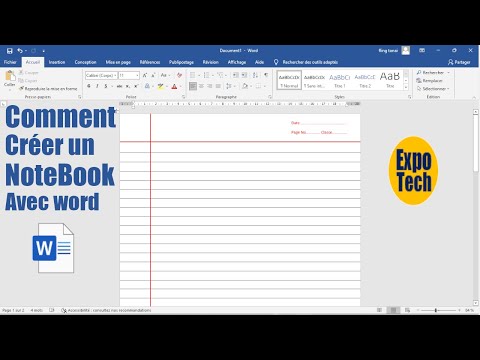 Comment créer une page de cahier sur Ms Word