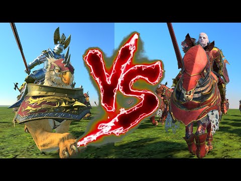 Demigryph Knights (Halberds) VS Blood Khights. Total War Warhammer 3