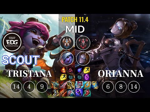 EDG Scout Tristana vs Orianna Mid - KR Patch 11.4