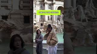Woman Accidentally Gets Hit by Coin While Posing Near Fountain