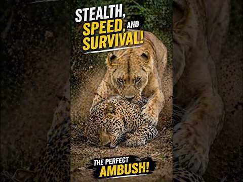 A lioness tried to ambush a sleeping leopard #wildlife #animals #shorts