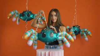 Fóliový balónek 4D Roztomilý barevný pavouk 74cm