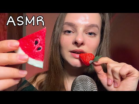 ASMR Fake Food Eating 🍉🍓🍫 | Mouth Sounds