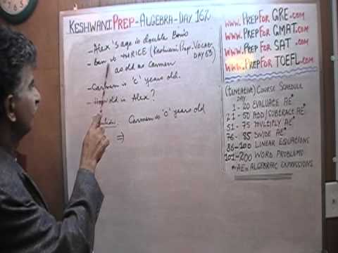 Algebra Help Day 162 Word Problems - Prep Tutor via Skype - ACT, SAT, GRE, GMAT, TEAS, TOEFL