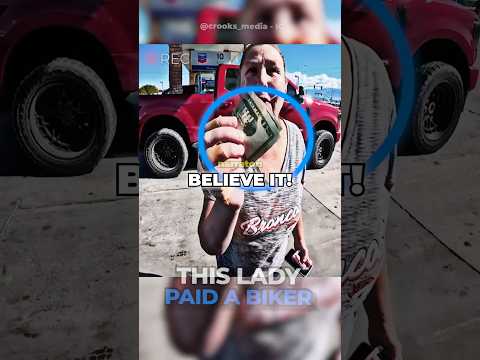 This Lady Gives a Biker MONEY! 🤯 @crooks_media - ig