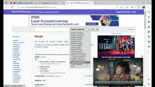 English Def. Of the Word 'Inept' Then the Spanish Translation, WordReference.com 2-9-2023