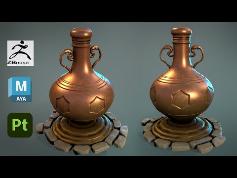 Modeling and Sculpting a Stylized Urn in Maya 2023, Zbrush, and Substance Painter