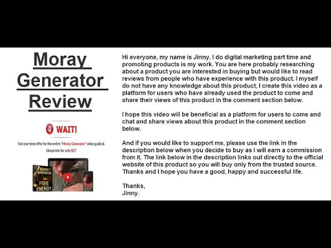 Moray Generator Review | Find Honest Reviews Of Moray Generator In The Comments