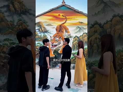 My Brother Created an Amazing 3D Painting on the Wall! 🎨🔥#shorts #painting