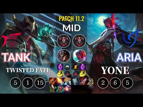TLN Tank Twisted Fate vs CGA Aria Yone Mid - KR Patch 11.2