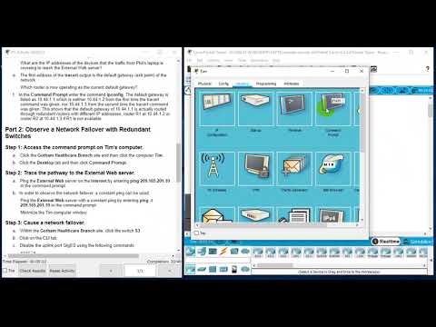 6.2.3.8 Packet Tracer - Router and Switch Redundancy