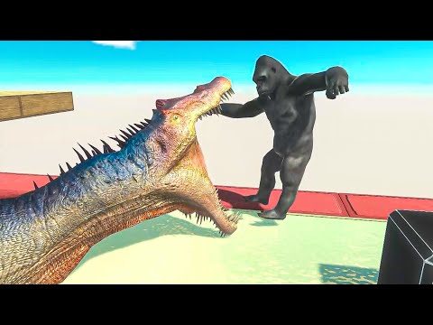 Escape From T-rex and Spinosaurus - Animal Revolt Battle Simulator