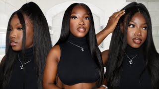 Is My Own Hair? Super Natural SLEEK and FULL Yaki Wig| FT. Arabella Hair