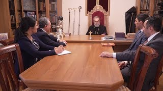 Встреча Зограба Мнацаканяна с Предстоятелем епархии Армянской Апостольской Церкви в Арцахе