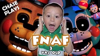 Five Nights At Freddy's 3 Year Old Gameplay! (CHASE PLAYS & JUMPS! | FNAF 2) FGTEEV