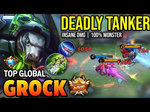 GROCK BEST BUILD 2023 | TOP GLOBAL GROCK GAMEPLAY | MOBILE LEGENDS✓