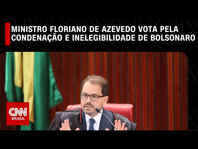Ministro Floriano de Azevedo vota pela condenação e inelegibilidade de Bolsonaro | LIVE CNN